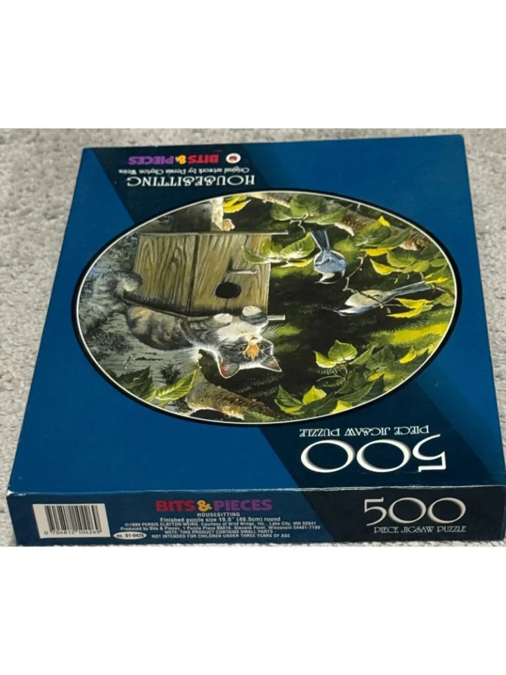 Vintage 1999 Jigsaw Puzzle Bits & Pieces 500 Piece Puzzle House Sitting Cat Bird